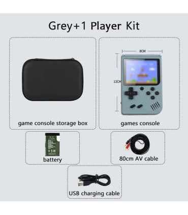 [Grey 1 Player Kit] Console de jeux d\'arcade rétro classique intégrée, portable, plus de 500, é
