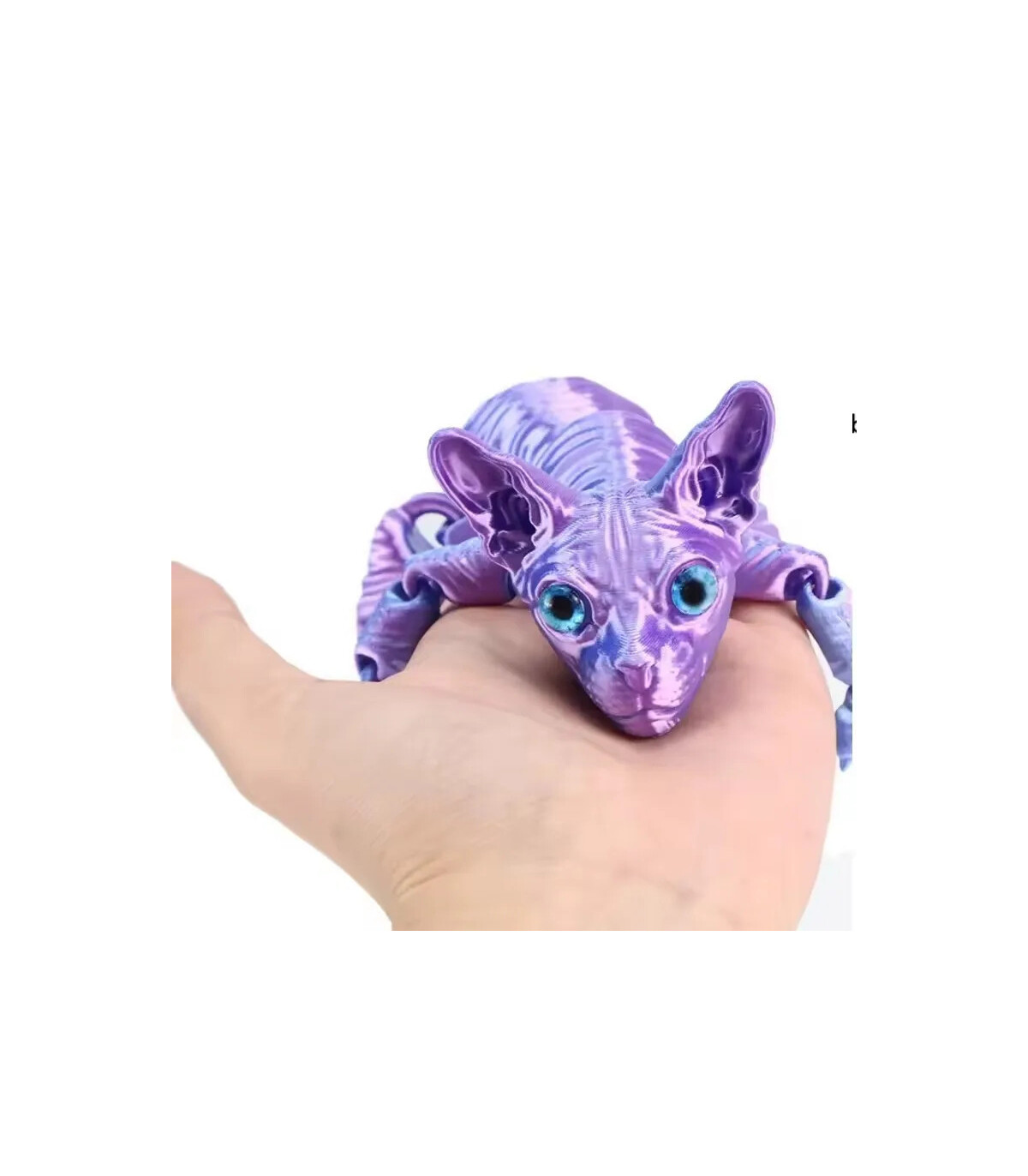 [28cm green] Jouet Animal chat Sphynx imprimé en 3D, Figurine réaliste sans poils, jouet articu