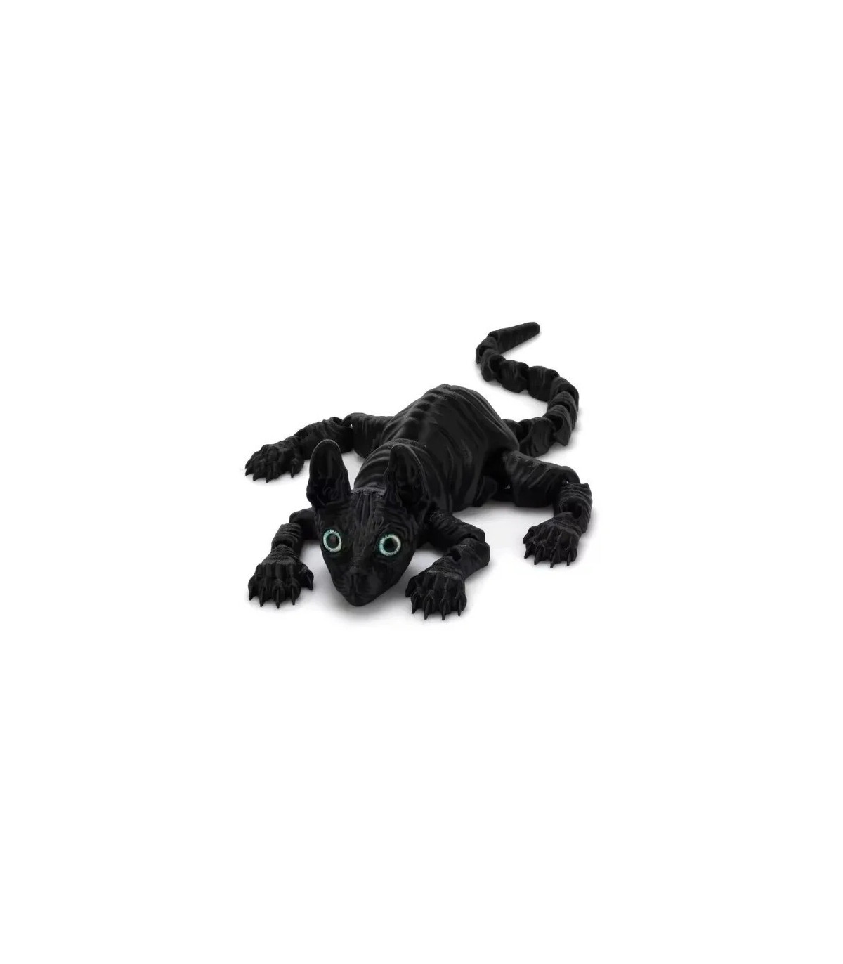 [28cm black] Jouet Animal chat Sphynx imprimé en 3D, Figurine réaliste sans poils, jouet articu