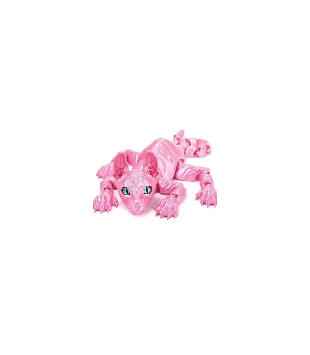 [28cm pink] Jouet Animal chat Sphynx imprimé en 3D, Figurine réaliste sans poils, jouet articul
