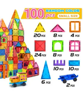 [100PCS] Blocs de construction magnétiques Montessori, 40/64/100 pièces, ensemble de jouets édu