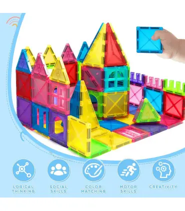 [100PCS] Blocs de construction magnétiques Montessori, 40/64/100 pièces, ensemble de jouets édu