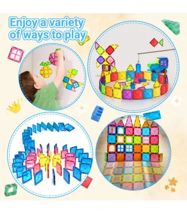 [64PCS] Blocs de construction magnétiques Montessori, 40/64/100 pièces, ensemble de jouets éduc