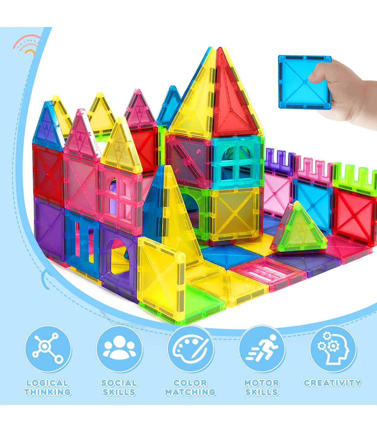 [40PCS] Blocs de construction magnétiques Montessori, 40/64/100 pièces, ensemble de jouets éduc