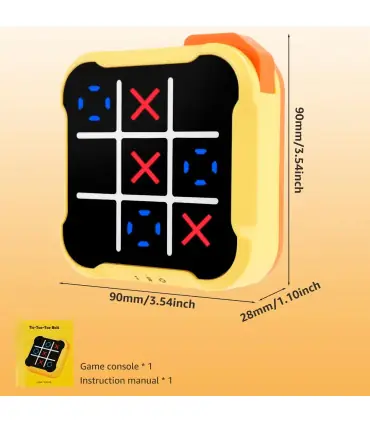 [Yellow 3PCS] Jeu électronique TIC-TAC-TOE 3 en 1, consoles de jeux d\'échecs à boulons, jouets 