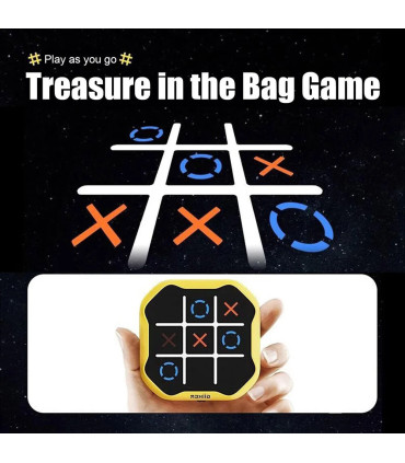 [Blue 1PCS] Jeu électronique TIC-TAC-TOE 3 en 1, consoles de jeux d\'échecs à boulons, jouets Pu