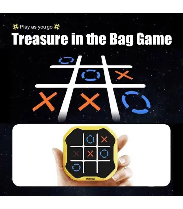 [Blue 1PCS] Jeu électronique TIC-TAC-TOE 3 en 1, consoles de jeux d\'échecs à boulons, jouets Pu