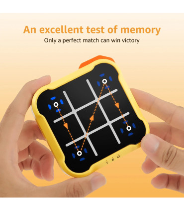 [Blue 3PCS] Jeu électronique TIC-TAC-TOE 3 en 1, consoles de jeux d\'échecs à boulons, jouets Pu