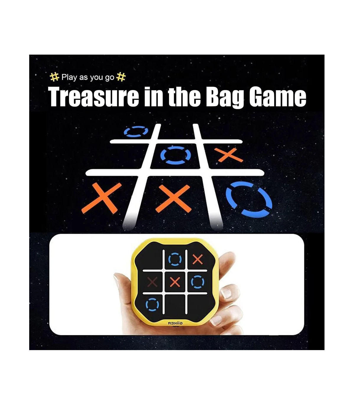 [Blue 3PCS] Jeu électronique TIC-TAC-TOE 3 en 1, consoles de jeux d\'échecs à boulons, jouets Pu