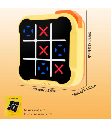 [Blue 3PCS] Jeu électronique TIC-TAC-TOE 3 en 1, consoles de jeux d\'échecs à boulons, jouets Pu