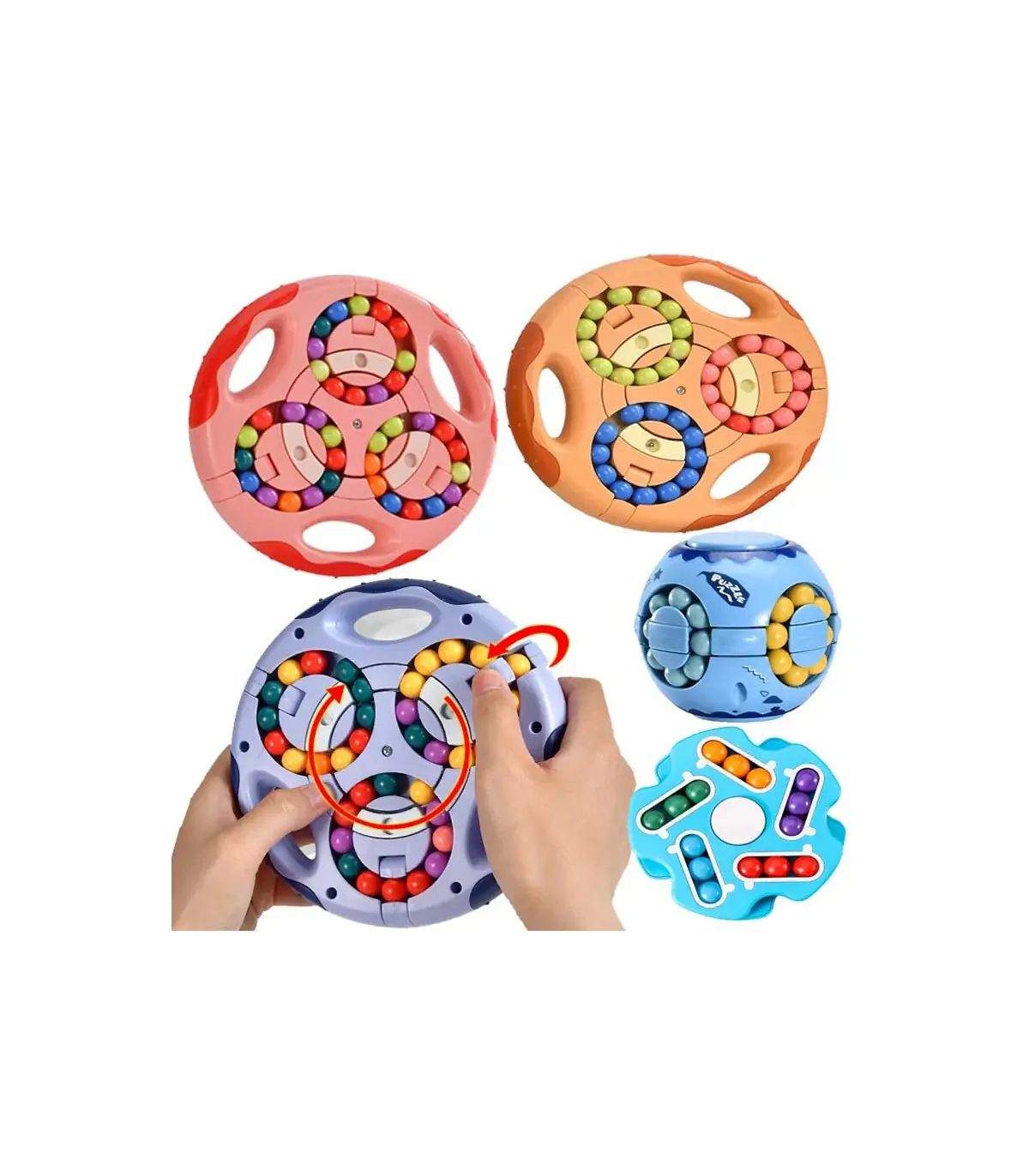 [AD-2] Haricots magiques rotatifs 3 en 1 pour enfants, Cube du bout des doigts, jouets pour enf