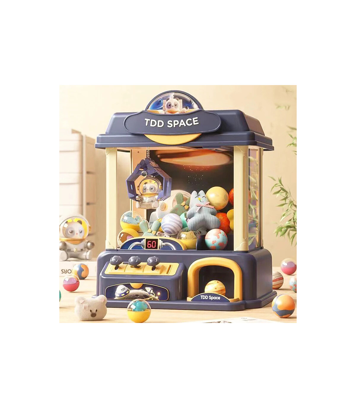 [Pink] Machine à beurre à griffes bricolage pour enfants, jeu à pièces, pince à beurre, jouets 