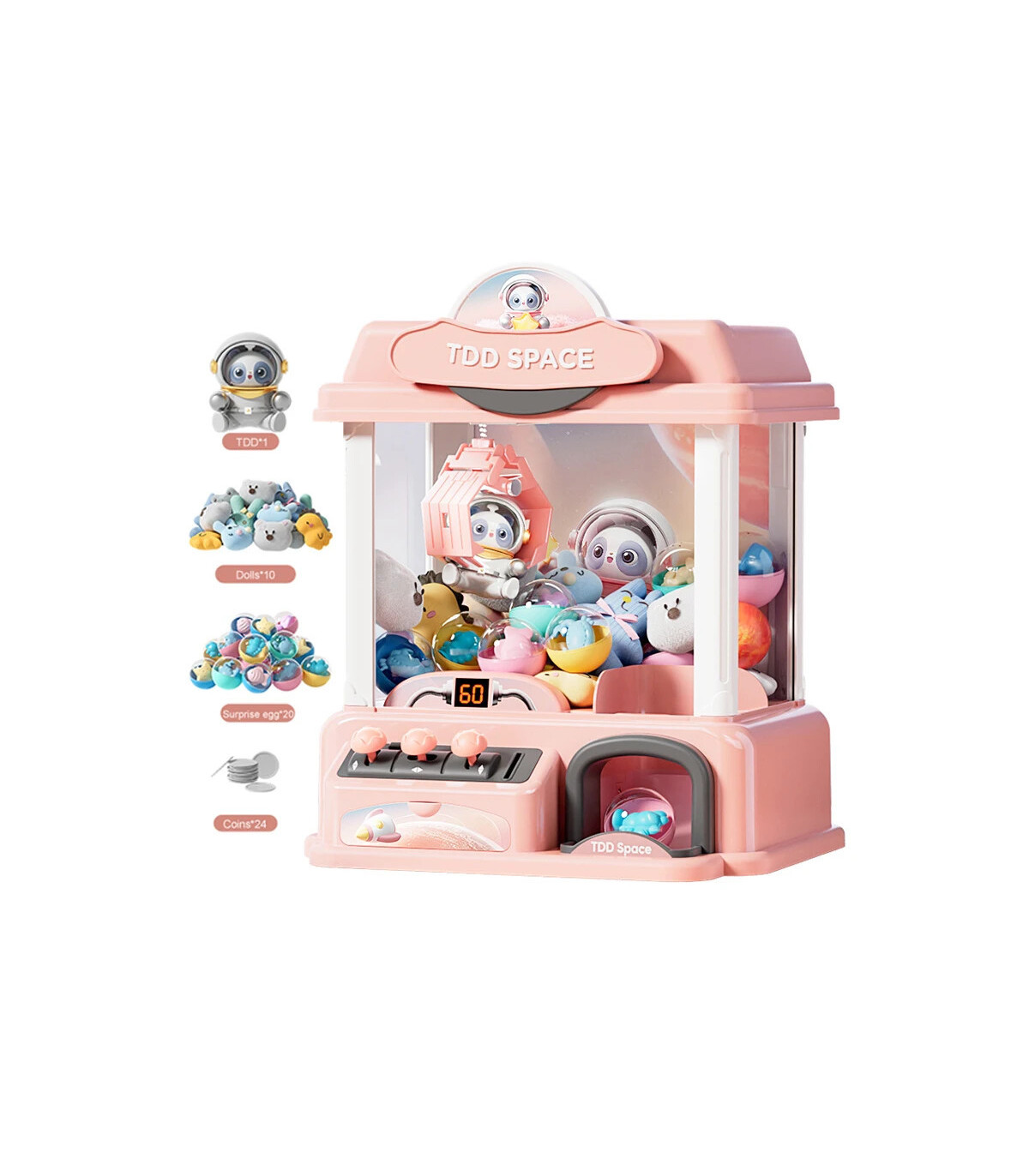 [Pink] Machine à beurre à griffes bricolage pour enfants, jeu à pièces, pince à beurre, jouets 