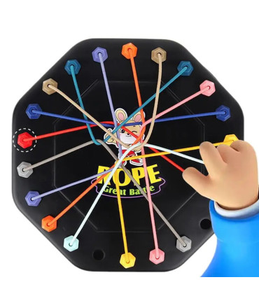 [Black] Puzzle de nœuds de corde, jeu de société Social, tri de ligne de couleur, défi de rythm