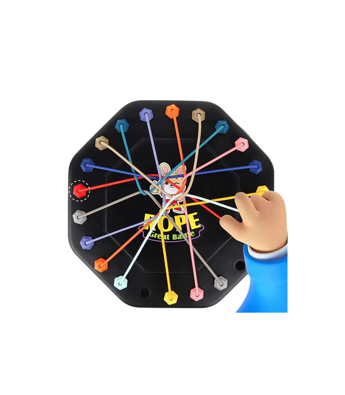 [Black] Puzzle de nœuds de corde, jeu de société Social, tri de ligne de couleur, défi de rythm