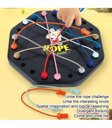 [Black] Puzzle de nœuds de corde, jeu de société Social, tri de ligne de couleur, défi de rythm