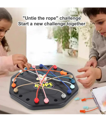 [Black] Puzzle de nœuds de corde, jeu de société Social, tri de ligne de couleur, défi de rythm