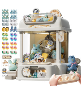 [White] Machine de jeu de poupée à pièces de monnaie, Mini griffes attrapées, jouets interactif