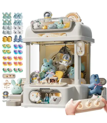 [White] Machine de jeu de poupée à pièces de monnaie, Mini griffes attrapées, jouets interactif