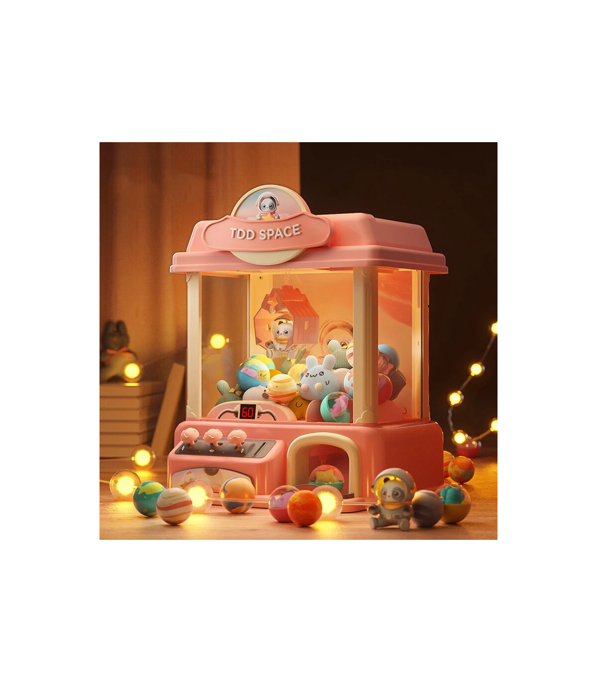 [Pink] Machine de jeu de poupée à pièces de monnaie, Mini griffes attrapées, jouets interactifs