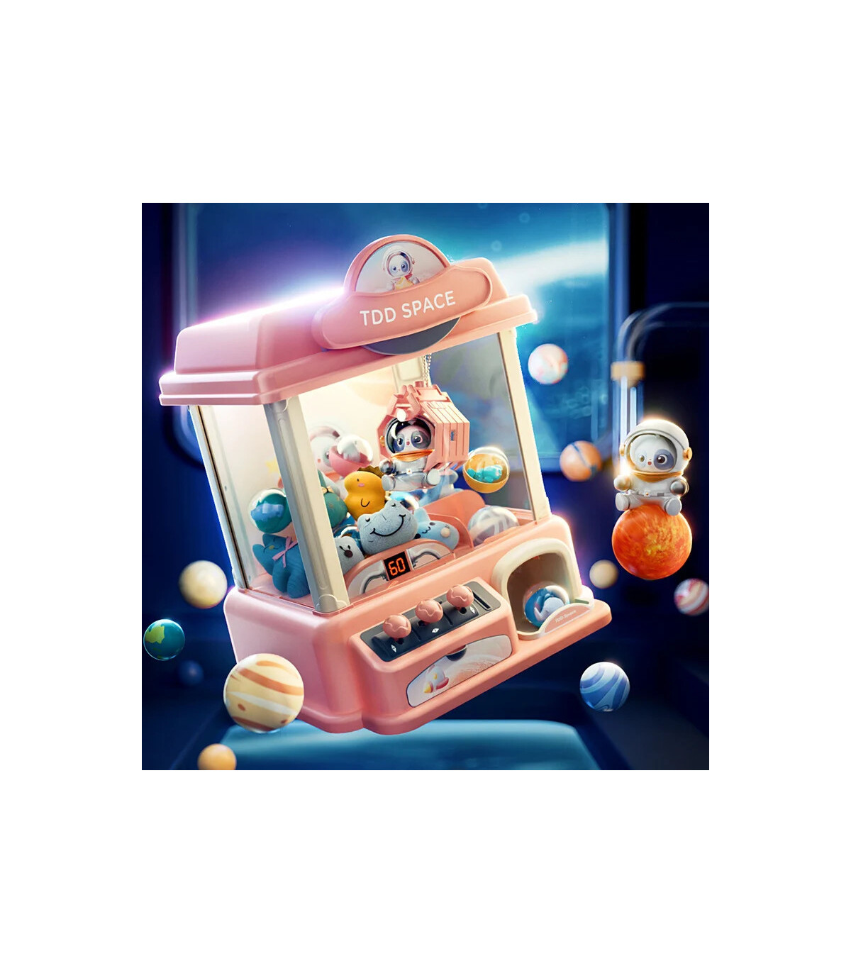 [Pink] Machine de jeu de poupée à pièces de monnaie, Mini griffes attrapées, jouets interactifs