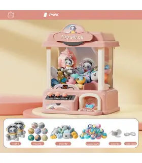 [Pink 2] Machine de jeu de poupée à pièces de monnaie, Mini griffes attrapées, jouets interacti