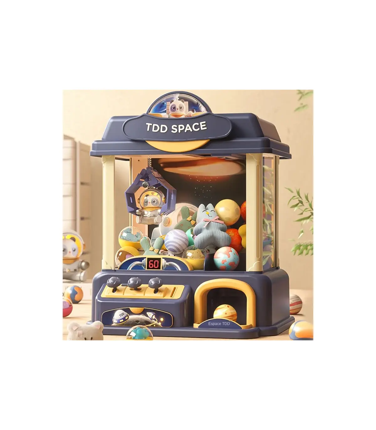 [Blue 2] Machine de jeu de poupée à pièces de monnaie, Mini griffes attrapées, jouets interacti