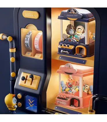 [Pink 1] Machine de jeu de poupée à pièces de monnaie, Mini griffes attrapées, jouets interacti