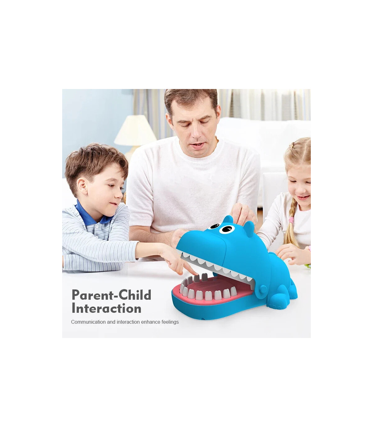 [Yellow] Jouet de mordre les doigts hippopotame d\'interaction Parent-enfant, jouet puzzle pour 