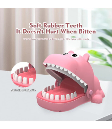 [Yellow] Jouet de mordre les doigts hippopotame d\'interaction Parent-enfant, jouet puzzle pour 