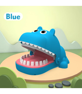 [Blue] Jouet de mordre les doigts hippopotame d\'interaction Parent-enfant, jouet puzzle pour en