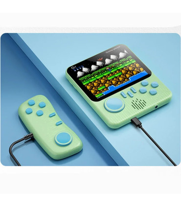 [Green With handle] Console de jeu Portable avec écran de 3.5 pouces, jouets 666 jeux intégrés,