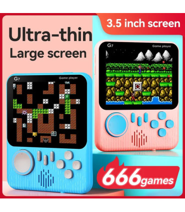 [Green With handle] Console de jeu Portable avec écran de 3.5 pouces, jouets 666 jeux intégrés,