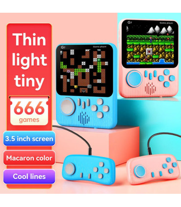 [Green With handle] Console de jeu Portable avec écran de 3.5 pouces, jouets 666 jeux intégrés,