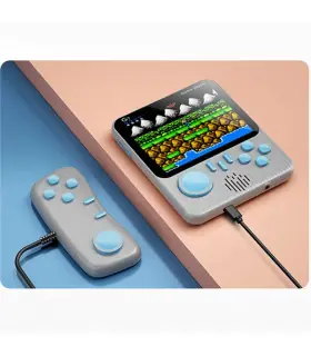 [Gray With handle] Console de jeu Portable avec écran de 3.5 pouces, jouets 666 jeux intégrés, 