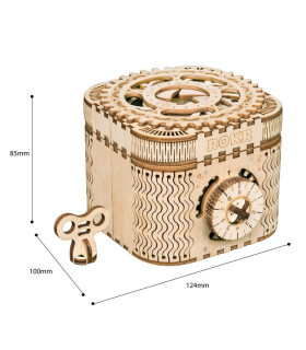 [Treasure Box] Robotime 123 pièces créatif bricolage 3D boîte au trésor en bois Puzzle jeu asse