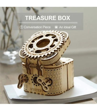 [Treasure Box] Robotime 123 pièces créatif bricolage 3D boîte au trésor en bois Puzzle jeu asse