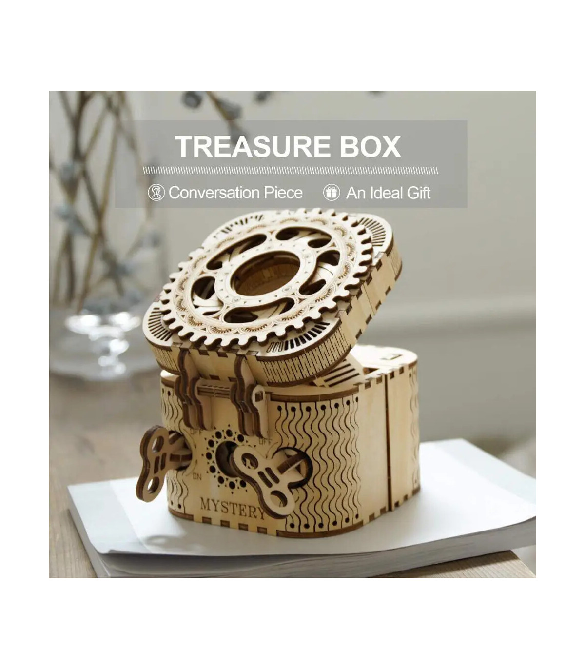[Treasure Box] Robotime 123 pièces créatif bricolage 3D boîte au trésor en bois Puzzle jeu asse