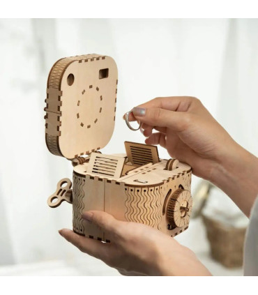 [Treasure Box] Robotime 123 pièces créatif bricolage 3D boîte au trésor en bois Puzzle jeu asse