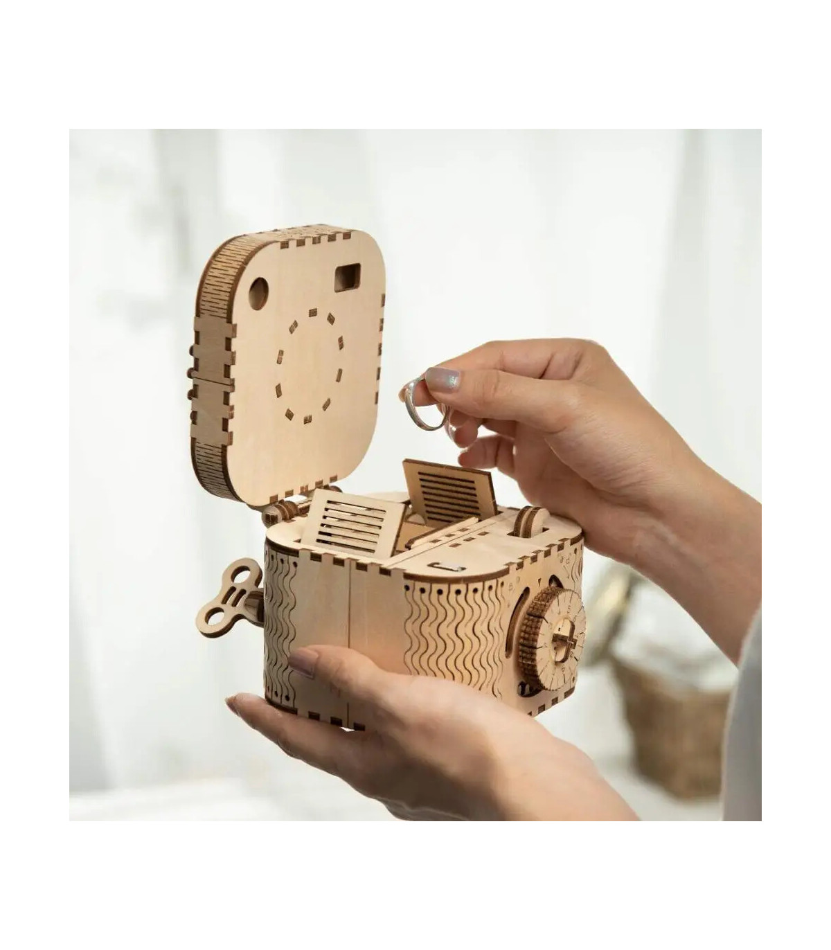 [Treasure Box] Robotime 123 pièces créatif bricolage 3D boîte au trésor en bois Puzzle jeu asse