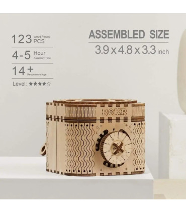 [Treasure Box] Robotime 123 pièces créatif bricolage 3D boîte au trésor en bois Puzzle jeu asse