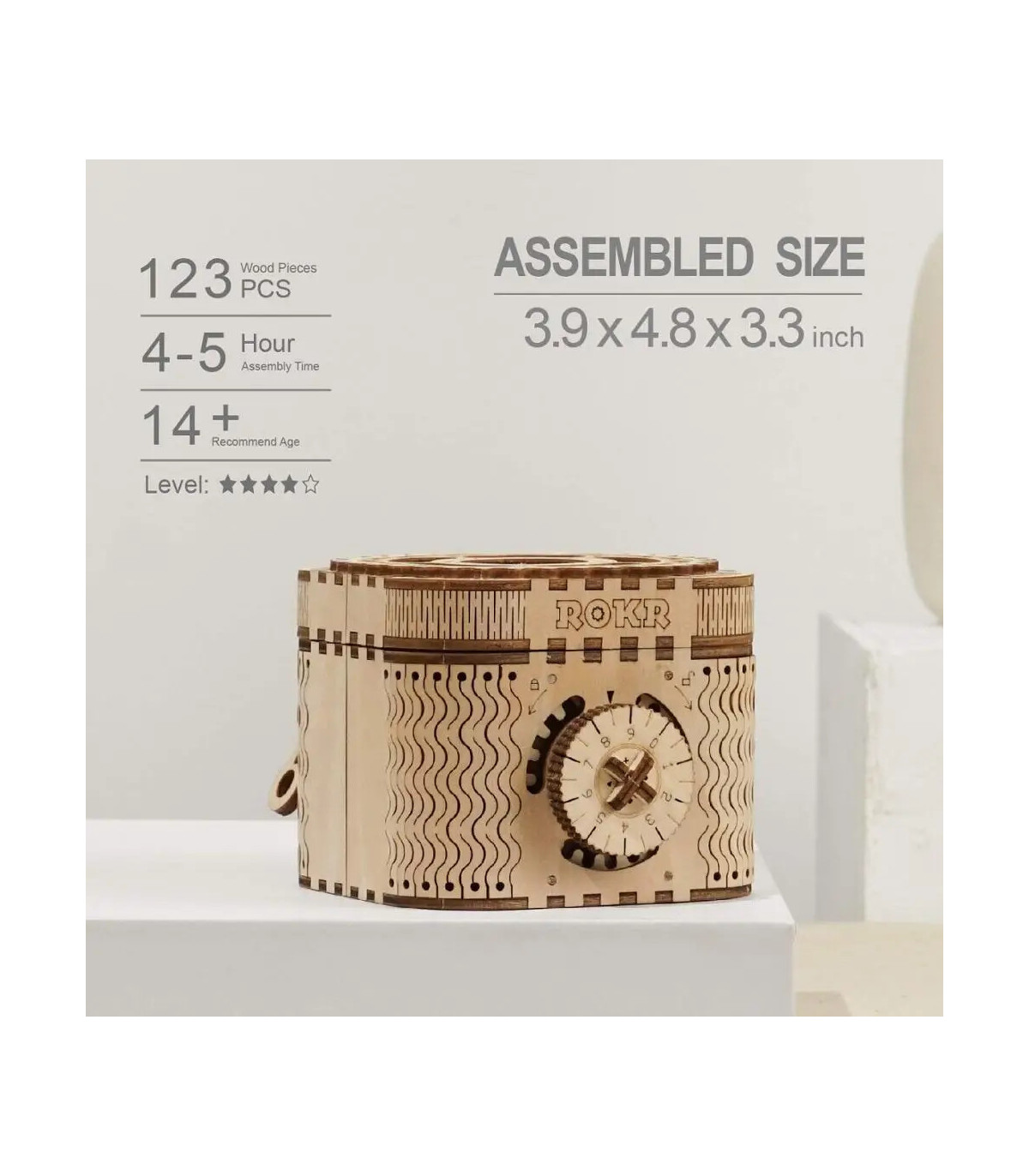 [Treasure Box] Robotime 123 pièces créatif bricolage 3D boîte au trésor en bois Puzzle jeu asse