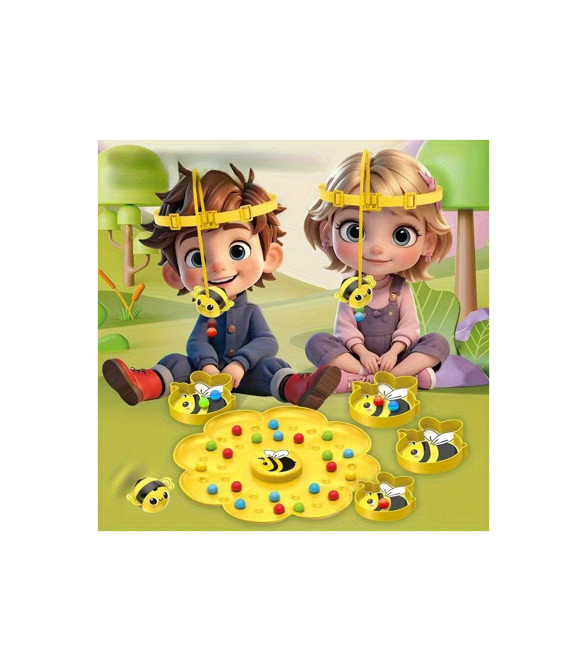 [2 Players With Box] Jouets magnétiques abeille pour enfants, jeu de société, Puzzle, jouets de