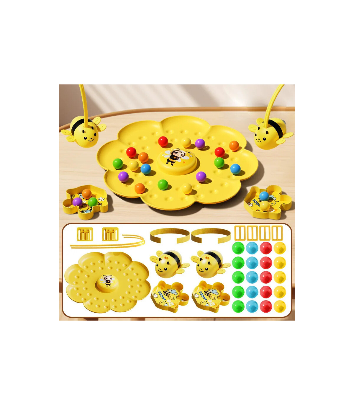 [2 Players No Box] Jouets magnétiques abeille pour enfants, jeu de société, Puzzle, jouets de p