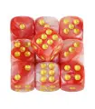 Mezclador de color [rojo blanco] D6 de doble cubo de 12 mm para jugar en juegos de mesa, el juego.
