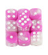 [Pink white] Mélanger l\'effet de couleur 12mm D6 Double Cube jouant pour le jeu de société, le 