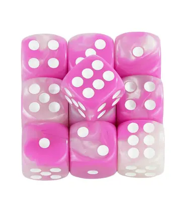 [Pink white] Mélanger l\'effet de couleur 12mm D6 Double Cube jouant pour le jeu de société, le 