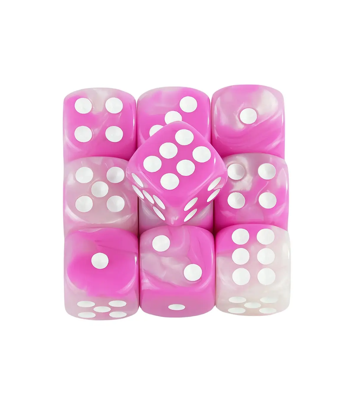 [Pink white] Mélanger l\'effet de couleur 12mm D6 Double Cube jouant pour le jeu de société, le 