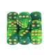 [Green w light green] Mélanger l\'effet de couleur 12mm D6 Double Cube jouant pour le jeu de soc