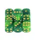 [Green w light green] Mélanger l\'effet de couleur 12mm D6 Double Cube jouant pour le jeu de soc